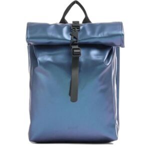 New With Tags RAINS Mini Rolltop Laser Bag Backpack W3 Blue Waterproof MSRP $125